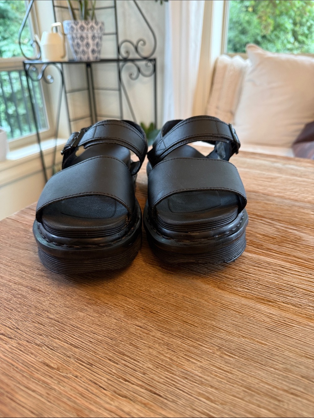 Dr. Martens Voss Black Platform Sandals with Buckle Straps - Picture 4 of 8